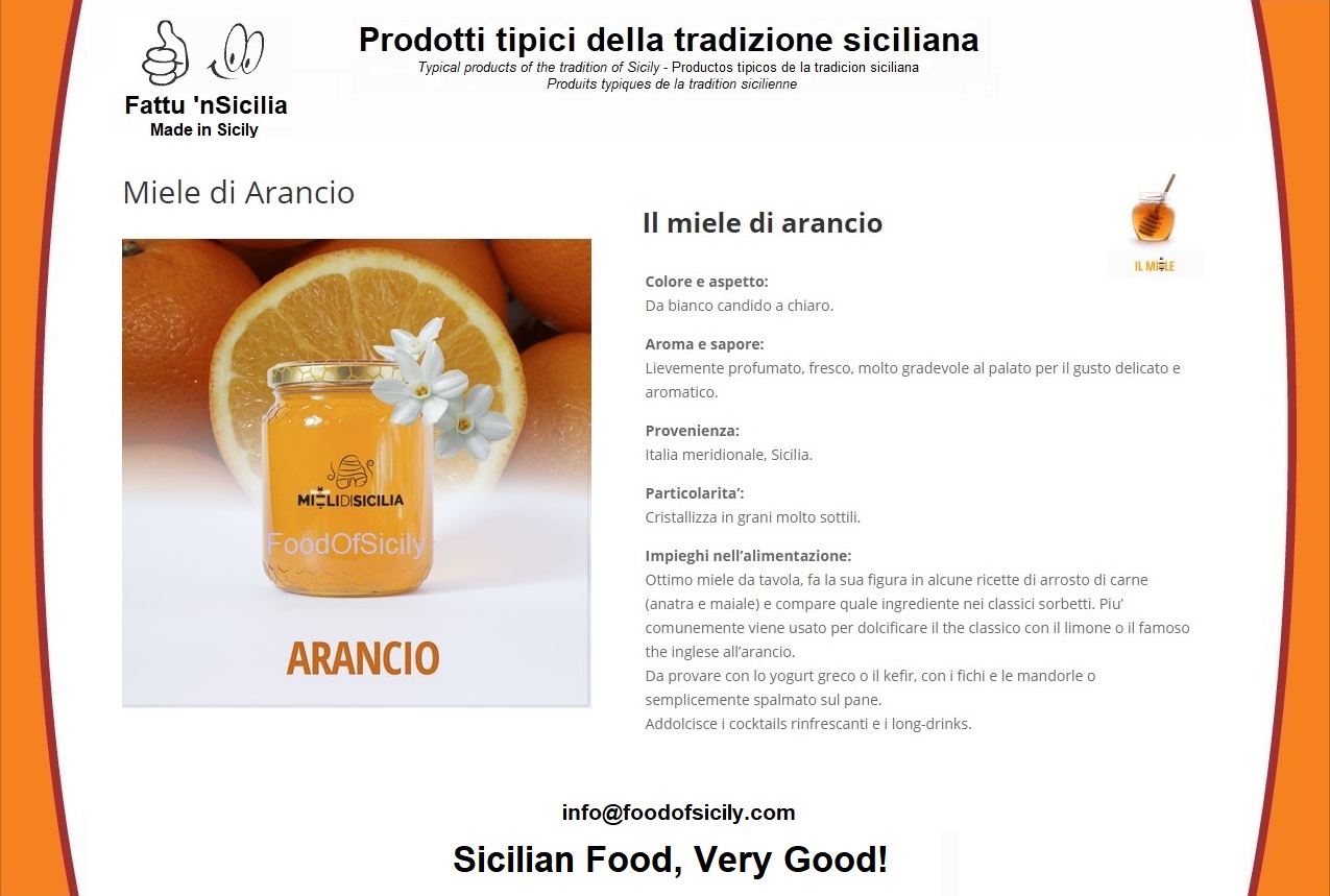 Miele d'arancio siciliano per GDO